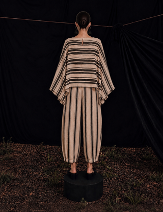 Maius Striped Poncho Cape