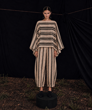 Maius Striped Poncho Cape