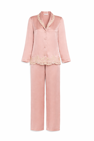 Elegant Silk Pajama Set-BS