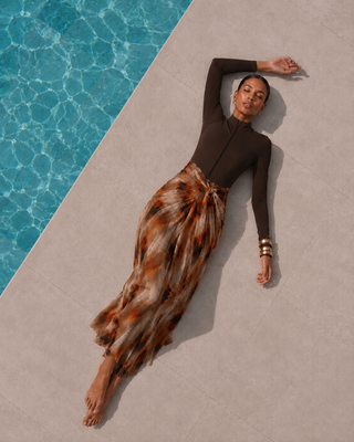 Maius Thin Print Hijab Swimsuit