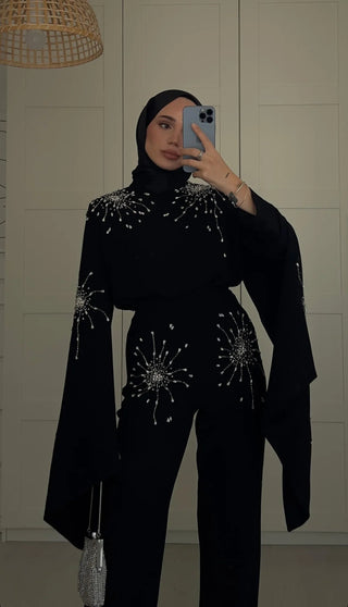 TULIP BLOUSE - TROUSER /Black - Betül Saday
