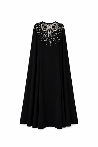 Ribbon Embroidered Abaya Dress