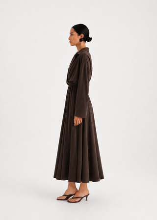 Maius Wrap Shirt-Collar Maxi Dress