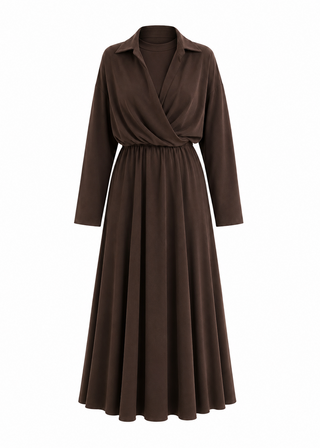 Maius Wrap Shirt-Collar Maxi Dress