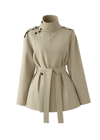 Maius Epaulette Belted Short Coat